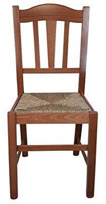 Sedia Silvana, in Legno Massello, Vari Colori e Sedute, Ristorante Casa Cucina Sala da Pranzo Agriturismo Vari Colori Disponibili, 100% MADE IN ITALY, Ordine MINIMO 2 Pezzi (Miele, Paglia)