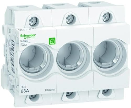 Schneider R9J02363 Neozed Sicherungssockel D02, 3-Polig, 63A, 400V, DIN-Schiene