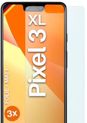 moex FlexProtect matte Schutzfolie für Google Pixel 3 XL Displayschutz Folie matt gegen Reflexionen, Anti Reflex Handyfolie mit Sonnenschutz, Kompatibel mit jeder Handyhülle, 3 Stück
