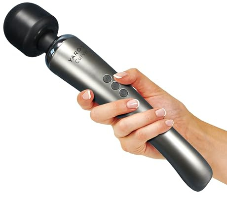 Yarosi Kabelloser Massagestab - Stärkste Therapeutische Vibrationskraft - Stressfreier - Bestens bewertet Muskelschmerzen und Erholung nach Ihrem Sportprogramm - USB - Curve - Silber