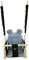 Balançoire bascule confortable pour enfants en bois coton terrasse jardin maison (dessin: noir, bleu clair)