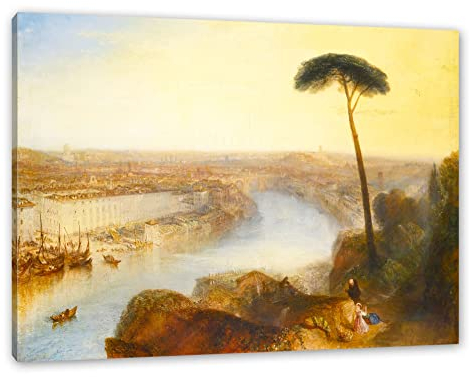 Pixxprint William Turner - ROME FROM MOUNT AVENTINE, Größe: 100x70cm, Leinwandbild, fertig gespannt, Wandbild, Dekoration, Kunstdruck, kein Poster