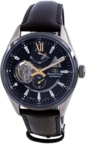 Orient Star Herren Automatik Armband-Uhr aus Edelstahl mit Leder Band - Modern - RE-AV0115B00B