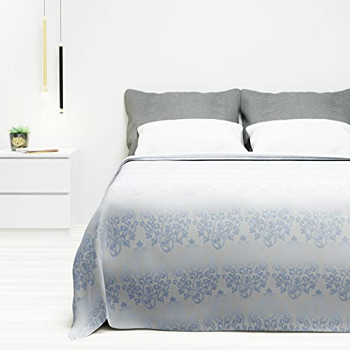 Byour3 - Copriletto Puro Cotone Matrimoniale Letto Singolo Piazza E Mezza Fantasia Damascato Primaverile Estivo Telo Arredo Multiuso Copridivano GrandFoulard Coperta (C. da Zucchero, Singolo)