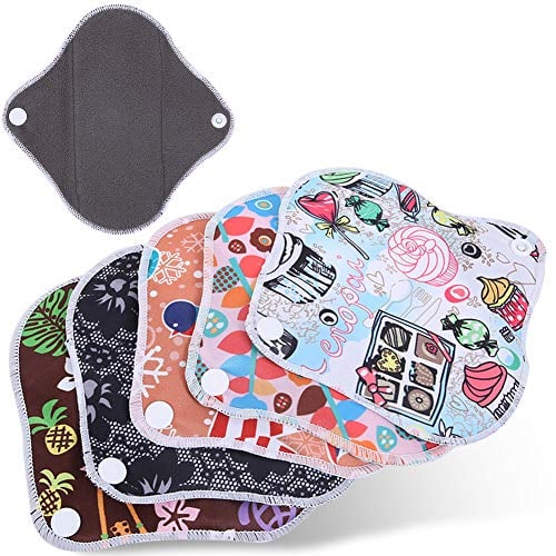 Assorbenti Mestruali Riutilizzabili, 5 Pezzi Assorbenti Lavabili Set Assorbenti Mestruali Assorbenti Assorbenti in Fibra di Carbone di Bambù Impermeabili Assorbenti Postpartum Assorbenti(#2)