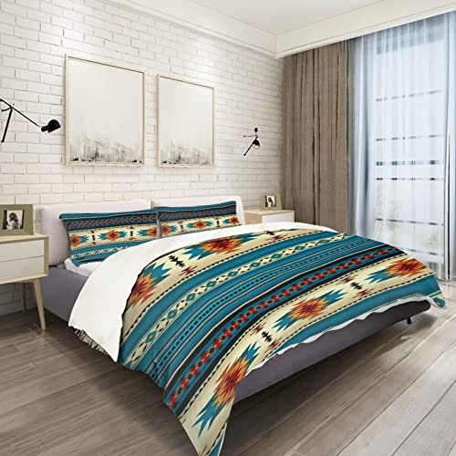 ZFRXIGN Navajo Bettwäsche-Set für Doppelbett, Aztekenmuster, Bettbezug, Western-Steppdecke, für Kinder, Jungen, Mädchen, Tagesdecke, Bettbezug, Kissenbezüge, Beige, Doppelbett, 173 cm x 224 cm
