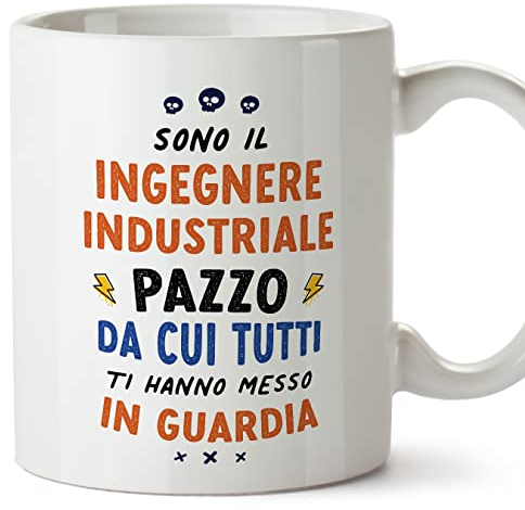 MUGFFINS Tazas para INGENIERO INDUSTRIAL hombre - En Italiano - Tutti ti hanno messo in guardia - 11 oz / 330 ml - Regalo original y divertido
