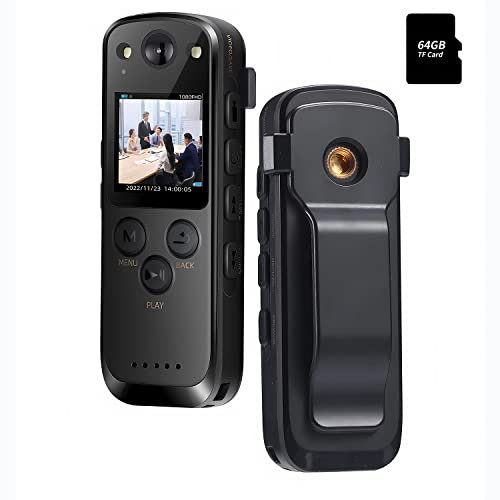 SRIKEKL A31 1080P Body Camera with Audio and Fill lights, WIFI Police Body Worn Cameras with 1.3 inch LCD, Portable Video Recorder for Law Enforcement Indoor/Outdoor Use(With 64GB Card)