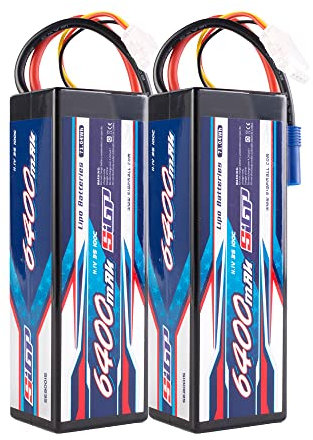 SIGP 3S 11.1V Lipo Battery 6400mAh 100C Hard Case with Deans EC5 Plug for RC Car Truck Boat Vehicles Tank Buggy Racing Hobby 2 Packs