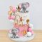 Elephant Cake Decoration with Mini Elephant Oh Baby Cake Topper Pink White Pearl Balls Hot Air Balloon for Baby Shower Girl Elephant Theme Birthday Party Supplies (PINK)