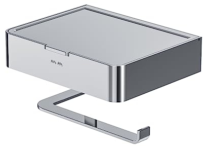Toilettenpapierhalter mit Bohren Klopapierhalter mit Ablage - Toilettenpapierhalter - WC Papier Halterung für WC und Badzimmer, AIB341500 AM.PM Inspire 2.0, Chrom