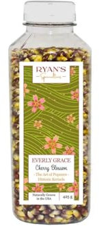 Everly Grace historische Popcornkörner - Cherry Blossom (425 g Flasche) – Rosafarbener Popcornmais aus historischem Saatgut – Handgeernteter US-Import für einzigartigen Geschmack und Optik