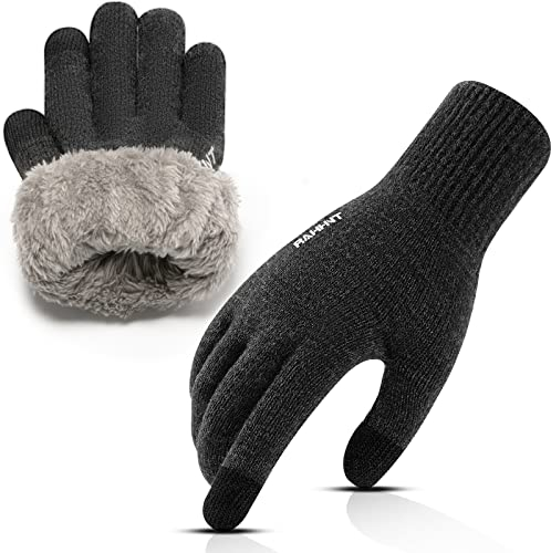 Rahhint Thermo Handschuhe Damen Herren - Winterhandschuhe Aus Wolle Mit Touchscreen-Funktion - Warm Für Ski Und Indoor-Outdoor-Sport Geeignet