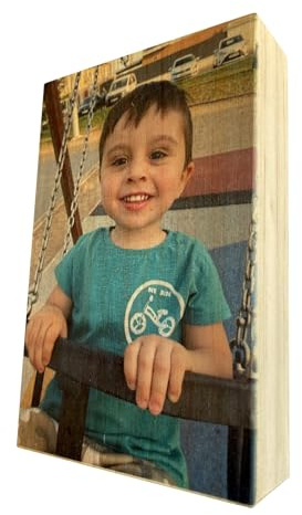 Adri. Madera personalizada con foto y o texto que quieras. Marco de fotos personalizada taco de madera de pino. Regalos personalizados originales. (20 x 30 x 3 cm 2 CARAS)
