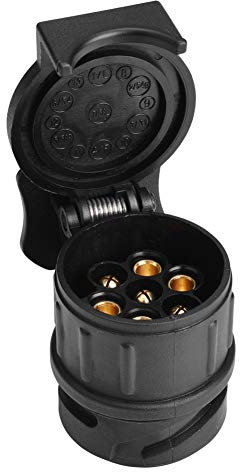 Bediffer Adaptador de 13 Pines a 7 Pines ,Enchufe Adaptador de Remolque de 12 V ,Superficie Plateada Impermeable Negra para RV