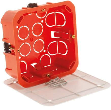 Boîte de dérivation cloison sèche 100x100x40mm - Rouge - Zenitech