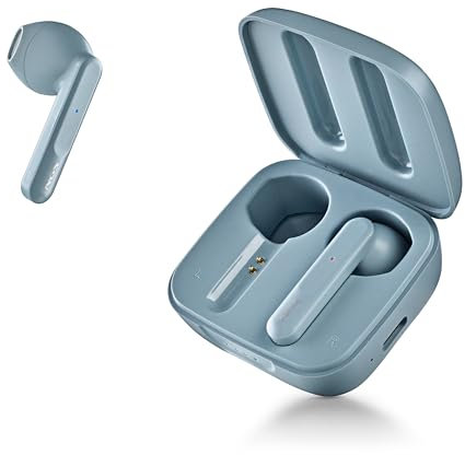 NGS ARTICA Move Rain - Auricular Inalámbrico Compatible con Tecnología Bluetooth 5.3 y TWS, 28hr de Batería, Control Táctil, Tecnología ENC, Color Azul
