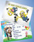 VSW 12 Einladungskarten & 12 Umschläge für Geburtstag Partys und Kindergeburtstag Minions Nr. 26