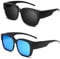 2 Stück Überzieh Sonnenbrille Herren Damen, Fit Over Brille Überbrille für Brillenträger Polarisiert UV400 Überziehbrille