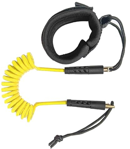 Perfeclan Surfbrett-Leine, Surfbrett-Leine, Handschlaufe, aufgerollt, Stand-Up-Paddle-Board-Leine, Sicherheitsseil-Leine für Wasserski, Gummiboot, Gelb