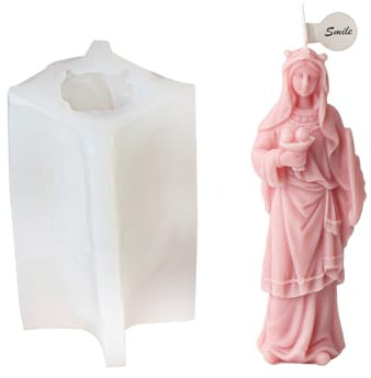 JS MOLD Kerzenform Silikon,3D Madonna Kerzen Silikonformen,Kerzengießform Silikon Frau,DIY Kerzen Formen Silikon Gießform für Kerzen Machen, Statue, Handwerk (12,5 x 6,7cm)