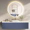 HOKO Antibeschlag LED Badspiegel rund 80 cm Bilbao mit Metall Rahmen Weiß. Touch Schalter + Memory + Energiesparend LED Licht Wechsel-Warmweiß-Kaltweiß-Neutral 2700K-6500K