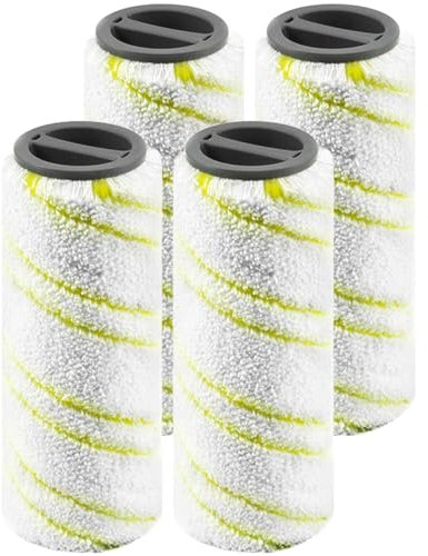 GIONAR 4 Pack Roller Brush Set for Kärcher FC3 FC5 FC7 Cordless Hard Floor Cleaner, Multi-Surface Microfibre Rollers for Efficient Cleaning