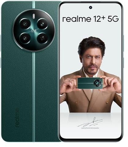 Realme 12+ 5G 8GB RAM, 256GB ROM | 120Hz Ultra-smooth AMOLED Display | 5000mAh Battery | IP54 Dust & water Resistance | 12 Months Warranty (Pioneer Green)