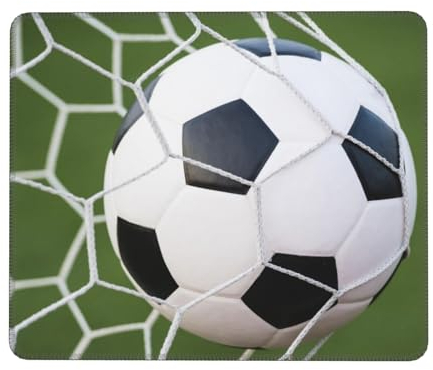 JCAKES Computer-Mauspad, niedliches Fußball-Mauspad, rechteckig, rutschfeste Gummiunterseite, Mauspad, Muster, Mauspad, für Büro- und Heimspiele