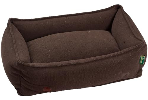 HUNTER Hundesofa Belluno, Farbe: braun, mit robustem Strukturstoff, vorwiegend recycelte Materialien, nachhaltig, rutschhemmend, stilvoll und modern, Größe: S