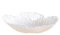 White Glass Fruit Bowl Plate - Flower-Shaped Candy Dish, Irregular Crystal Fruits Dessert Tray Holder (Medium, White)