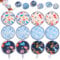 ALNKDH 12 Pcs Hand Fan - Folding, Chinese Japanese Style, Round, Summer Handheld Fans with Beautiful Patterns for Wedding Party, Home Decor, Personal Decoration (12Pcs Flower)