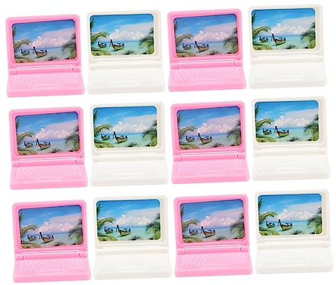 JOINPAYA 12 Pièces Ordinateur de Maison de poupée Micro Ordinateur pc Jouets de Collection Meubles de Maison de poupée Jouet Informatique Miniature Ordinateur en Plastique Ordinateur Jouet