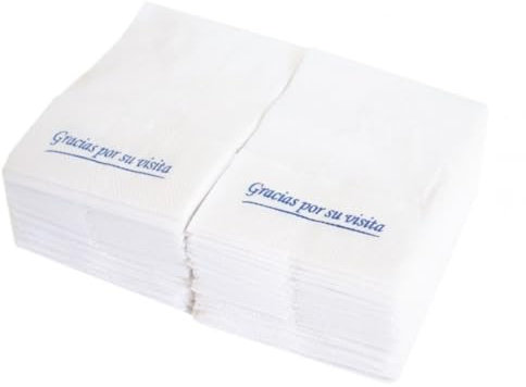 Prieto Larrey - Servilletas Miniservis GRACIAS POR SU VISITA - 17x17cm Blanca - 5600 unidades - Ideales para hostelería (70)