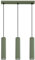SOLLUX lighting Hängelampe Pendelleuchte Hängeleuchte Deckenlampe Lampe Decke Aluminium 3 Flammig 45 x 5,6, x 98 cm Karbon Olivgrün