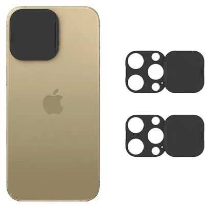 EYSOFT 2 cubiertas de lente de cámara para teléfono móvil, compatible con iPhone 16 Pro/16 Pro Max, protector de lente de cámara para proteger la privacidad y la seguridad, adhesivo fuerte, color