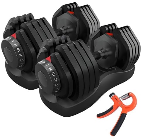 HAKENO 2x24kg/40kg Verstellbare Hanteln 15 in 1 Hantelset Einstellbare Platzsparende Hanteln, Kraftraining und Heimtraining Variable Gewichte platzsparend(24-40kg) (24kg x2pcs (A))