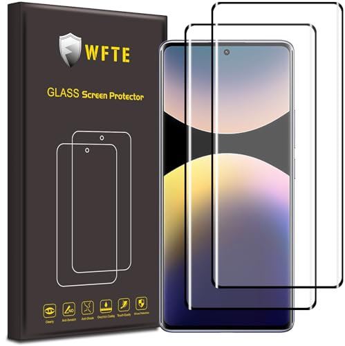 WFTE [2-Pack Protector de Pantalla para Xiaomi Redmi Note 14 Pro 4G,3D Cobertura máxima,9H Dureza,Huellas Dactilares Libre,Cristal Templado Protector de Pantalla Redmi Note 14 Pro 4G(Black)