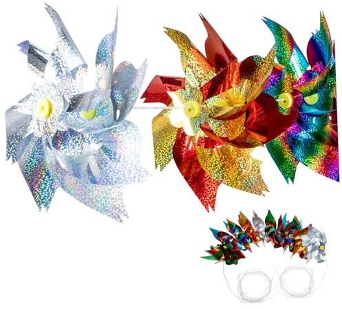 Gatuida Zeichenfolge Vogelwindmühle im Freien reflektierende vogelschreck reflektierende windräder Eule Teichabschreckung Windräder für Vogelscheuche Windräder für Hof und Garten Colorful