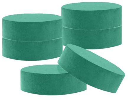 LWZko 6 Espuma Floral Redonda, Musgo Verde para Manualidades, Unidades de Espuma de Inserción, para Flores Frescas y Artificiales, para Bodas, Cumpleaños, Celebraciones, Jardín, Arreglos (12 x4 cm)