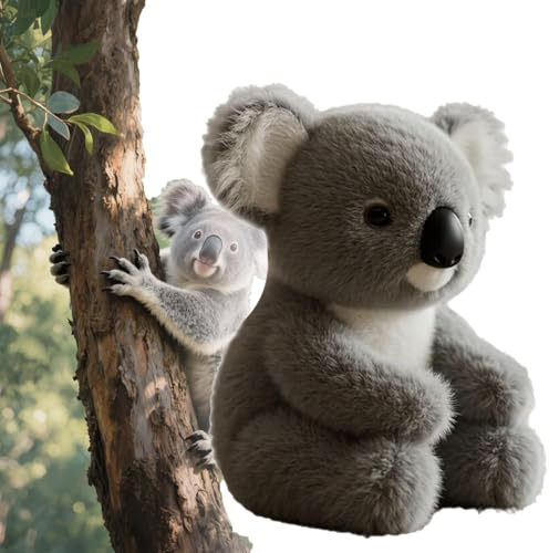Everlencia Koala Kuscheltier – ultraweiches Plüschtier 25 cm, emotionale Heilung & Stressabbau, lebensechter Koala Bär, Geschenkidee für Kinder & Erwachsene, Geburtstag & Kinderzimmer Dekoration