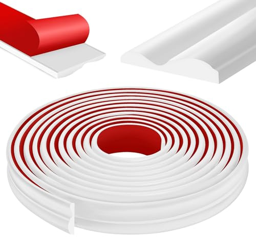 6M Wall Molding Trim, TPE 32mm Peel and Stick Wall Moulding Panels - Paintable Flexible Self Adhesive Moulding Trim for Laminate Floor, Tile, Ceiling & Cabinet DIY Home Decoration