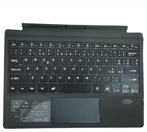 Cover del tipo di tastiera per Surface Pro 11/10/9/8/X, tastiera Bluetooth wireless portatile con touchpad, retroilluminazione a LED a 7 colori e batteria ricaricabile integrata, italiana