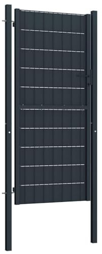 Solivagant Cancello per Recinzione in PVC e Acciaio 100x164 cm Antracite,Antracite,26.25kg