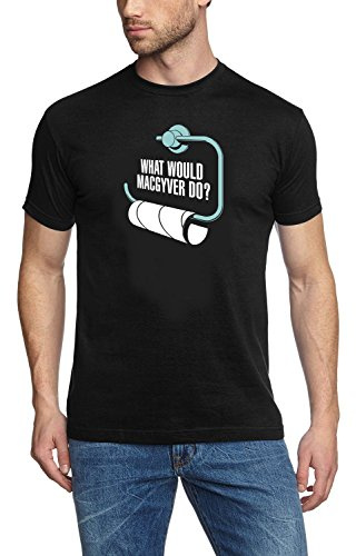 Coole-Fun-t-Shirts T-Shirt What Would MAC GYVER DO ? SCHWARZ