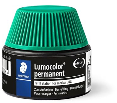 STAEDTLER Lumocolor 488 48 Nachfüllstation – Grün, 20 ml | Nachfülltinte für Permanent Marker 348 – schreibbereit in Minuten – Art.-Nr. 488 48-5
