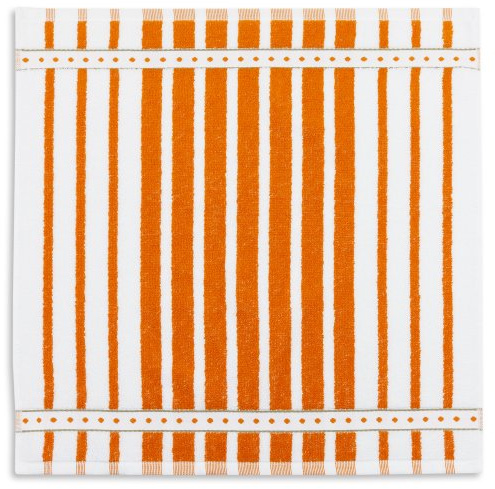 KRACHT, Geschirrtuch Frottier, classic Streifen, terra-orange, 50/50cm, 100% Baumwolle