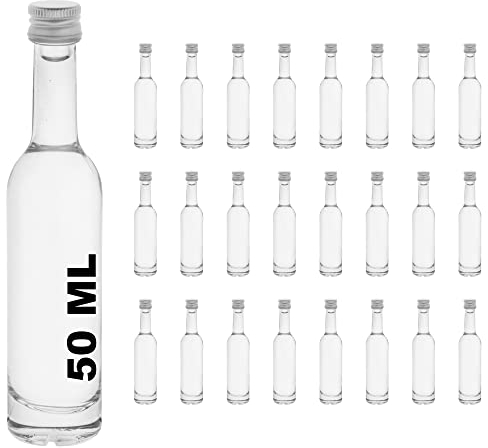 slkfactory Casavetro 24 x kleine Flaschen 50 ml Schnapsflaschen BOR 1. KLASSE GLAS Likörflaschen mini Fläschchen Miniatur Nr. 40ML