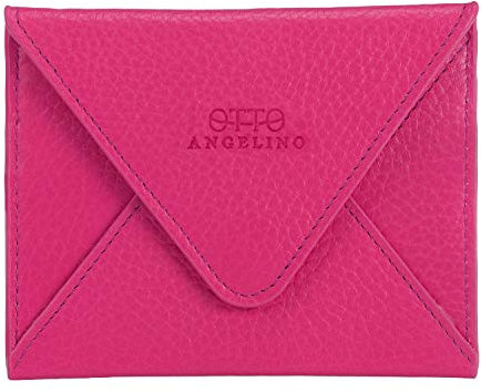 Otto Angelino Portafoglio con spazio per carte in pelle e busta per il viaggio con- Porta carte di credito con scanalature multiple per soldi, carta di identità - Blocco di RFID - Unisex