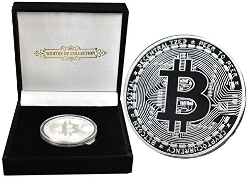 PfX Physische Silberne Bitcoin Sammler Münze inklusive edlem Etui/edler Geschenkbox (Silber)
